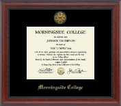 Morningside College Gold Engraved Medallion Diploma Frame in Signature