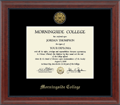 Morningside College diploma frame - Gold Engraved Medallion Diploma Frame in Signature