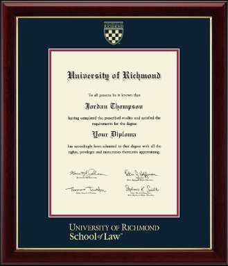 University of Richmond diploma frame - Gold Embossed Diploma Frame in Gallery
