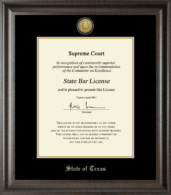 The University of Texas at Austin certificate frame - Gold Engraved Medallion Certificate Frame in Acadia
