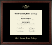 Gulf Coast State College Gold Embossed Diploma Frame in Studio