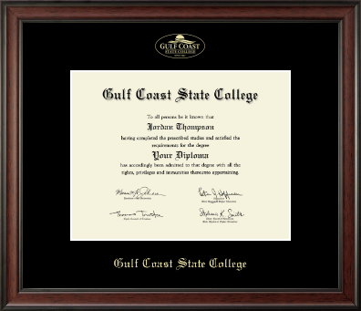 Gulf Coast State College diploma frame - Gold Embossed Diploma Frame in Studio
