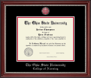 The Ohio State University Masterpiece Medallion Diploma Frame in Kensington Silver