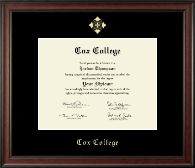 Cox College diploma frame - Gold Embossed Diploma Frame in Studio