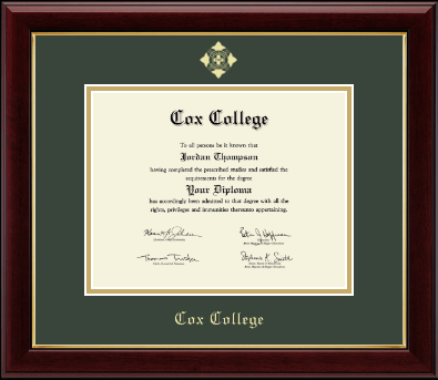 Cox College diploma frame - Gold Embossed Diploma Frame in Gallery