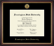 Framingham State University  diploma frame - Gold Engraved Medallion Diploma Frame in Regency Gold