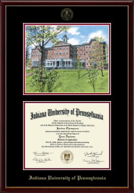 Indiana University of Pennsylvania diploma frame - Campus Scene Diploma Frame in Galleria