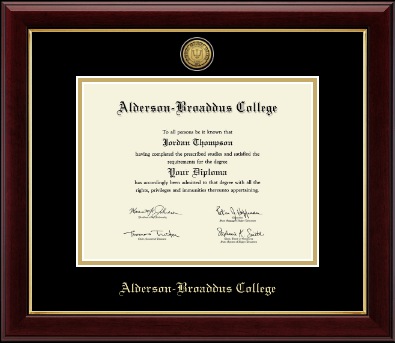 Alderson-Broaddus College diploma frame - Gold Engraved Medallion Diploma Frame in Gallery