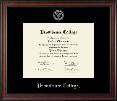 Providence College diploma frame - Silver Embossed Diploma Frame in Studio