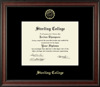 Sterling College diploma frame - Gold Embossed Diploma Frame in Studio