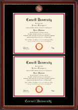 Cornell University Masterpiece Medallion Double Diploma Frame in Kensington Gold