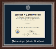 University of Alaska Southeast Silver Embossed Diploma Frame in Devonshire