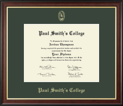 Paul Smith's College diploma frame - Gold Embossed Diploma Frame in Studio Gold