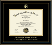 University of Central Florida Gold Embossed Diploma Frame in Onyx Gold