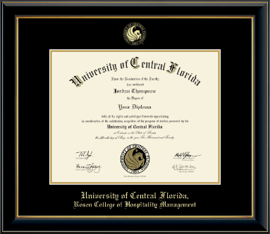 University of Central Florida diploma frame - Gold Embossed Diploma Frame in Onyx Gold