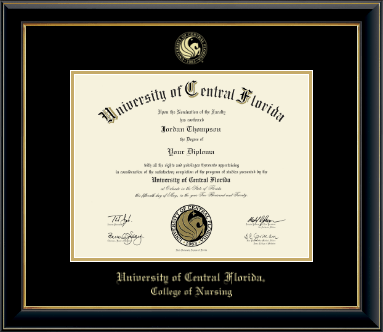 University of Central Florida diploma frame - Gold Embossed Diploma Frame in Onyx Gold