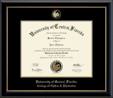 University of Central Florida diploma frame - Gold Embossed Diploma Frame in Onyx Gold