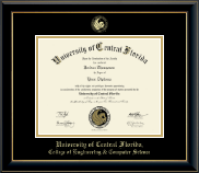 University of Central Florida diploma frame - Gold Embossed Diploma Frame in Onyx Gold