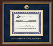 Certified Horsemanship Association Gold Engraved Medallion Certificate Frame in Hampshire