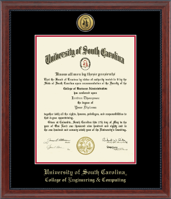 University of South Carolina diploma frame - Gold Engraved Medallion Diploma Frame in Signature