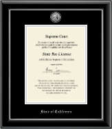 State of California Silver Engraved Medallion Certificate Frame in Onyx Silver