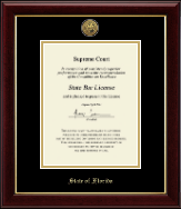 State of Florida Gold Engraved Medallion Certificate Frame in Gallery