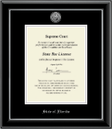 State of Florida Silver Engraved Medallion Certificate Frame in Onyx Silver