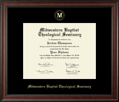 Midwestern Baptist Theological Seminary diploma frame - Gold Embossed Diploma Frame in Studio
