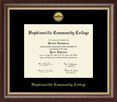 Hopkinsville Community College at Kentucky diploma frame - Gold Engraved Medallion Diploma Frame in Hampshire