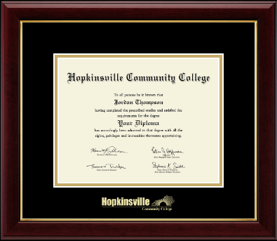 Hopkinsville Community College at Kentucky diploma frame - Gold Embossed Diploma Frame in Gallery