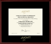 American Academy of Orthopaedic Manual Physical Therapists Gold Embossed Certificate Frame in Camby