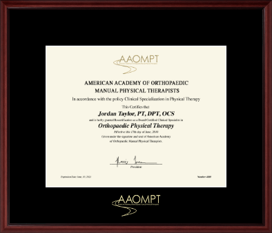 American Academy of Orthopaedic Manual Physical Therapists certificate frame - Gold Embossed Certificate Frame in Camby