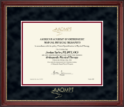 American Academy of Orthopaedic Manual Physical Therapists certificate frame - Gold Embossed Certificate Frame in Kensington Gold