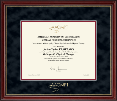 American Academy of Orthopaedic Manual Physical Therapists certificate frame - Gold Embossed Certificate Frame in Kensington Gold