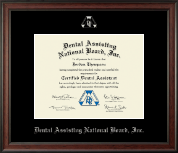 Dental Assisting National Board, Inc. certificate frame - Silver Embossed Certificate Frame in Studio