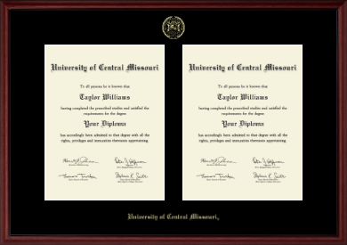 University of Central Missouri diploma frame - Double Document Diploma Frame in Camby