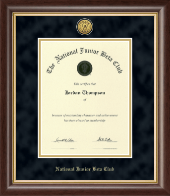 The National Junior Beta Club certificate frame - Gold Engraved Medallion Certificate Frame in Hampshire