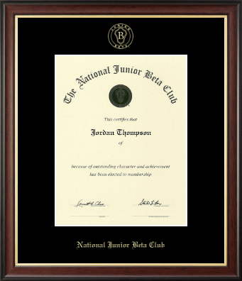 The National Junior Beta Club certificate frame - Gold Embossed Certificate Frame in Studio Gold