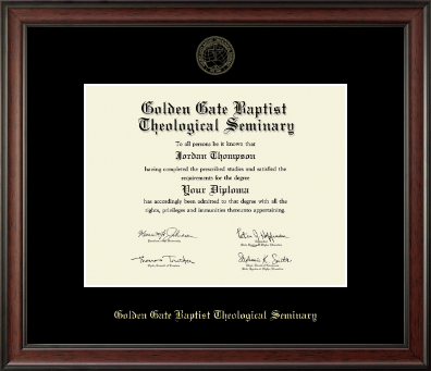 Golden Gate Baptist Theological Seminary diploma frame - Gold Embossed Diploma Frame in Studio
