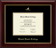 Black Hawk College Gold Embossed Diploma Frame in Gallery