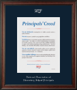National Association Elementary School Principals Embossed Certificate Frame in Studio