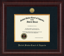 The United States Court of Appeals Presidential Gold Engraved Certificate Frame in Premier