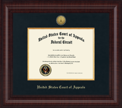 The United States Court of Appeals certificate frame - Presidential Gold Engraved Certificate Frame in Premier