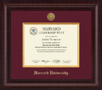 Harvard University Presidential Gold Engraved Certificate Frame in Premier