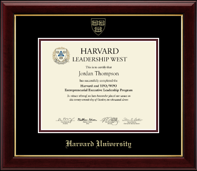 Harvard University certificate frame - Gold Embossed Certificate Frame in Gallery