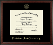 Louisiana State University Gold Embossed Diploma Frame in Studio
