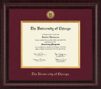 University of Chicago Presidential Gold Engraved Certificate Frame in Premier