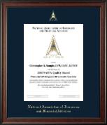 National Association of Insurance and Financial Advisors Gold Embossed Certificate Frame in Studio