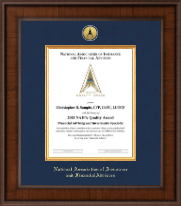 National Association of Insurance and Financial Advisors certificate frame - Presidential Gold Engraved Certificate Frame in Madison