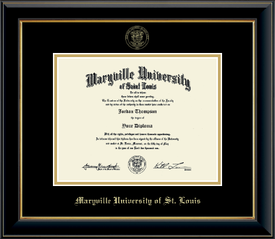 Maryville University of St. Louis diploma frame - Gold Embossed Diploma Frame in Onyx Gold